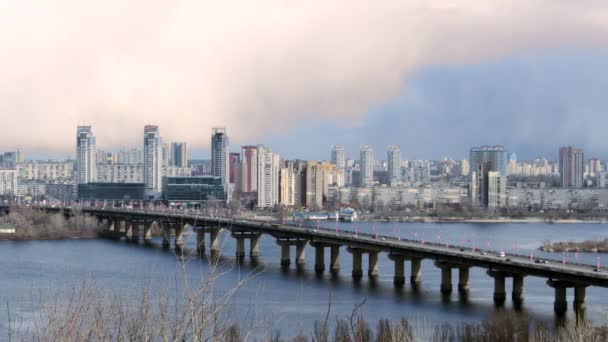 Bridge Skyscrapers Timelapse — Stock Video