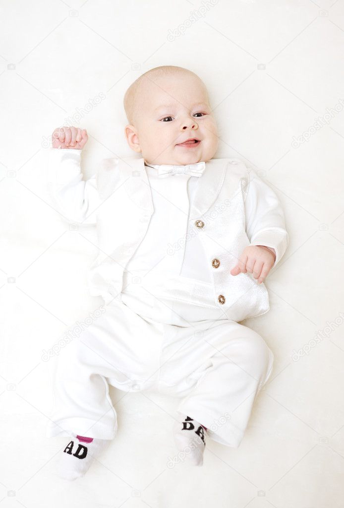 infant white tuxedo
