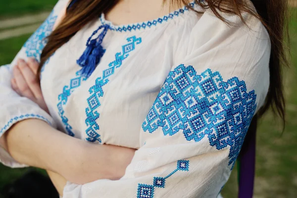 Ornement national sur la broderie ukrainienne — Photo