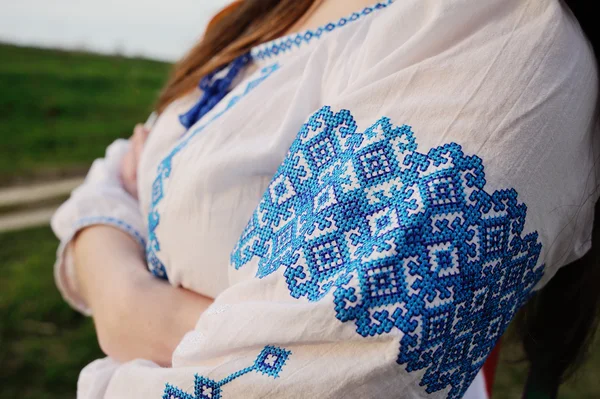 Nationella prydnad på ukrainska broderi — Stockfoto