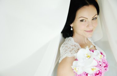 Orkide bir düğün buket güzel gelin