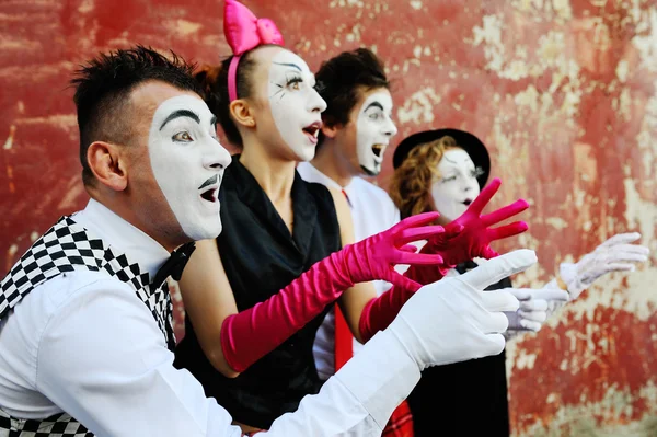 Memes represent different emotions. four mime — Stock Photo, Image