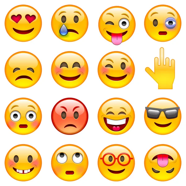 Webset van Emoticons — Stockvector