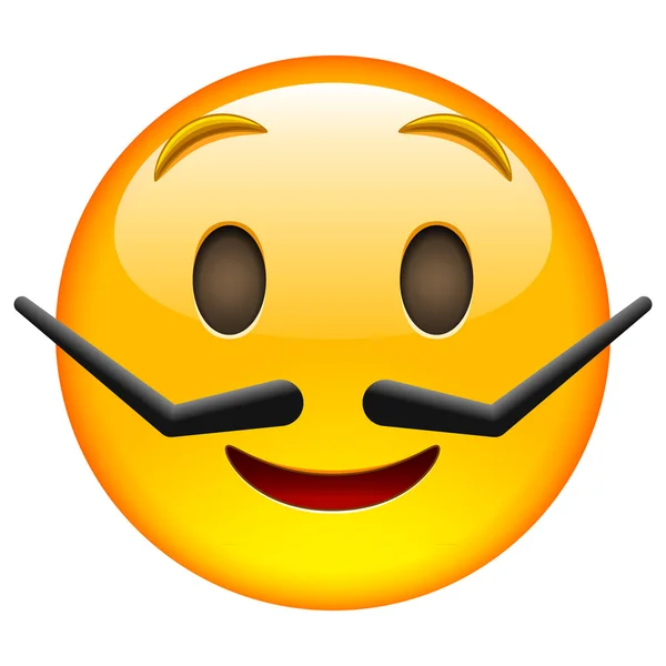 Emoticône avec Moustache — Image vectorielle