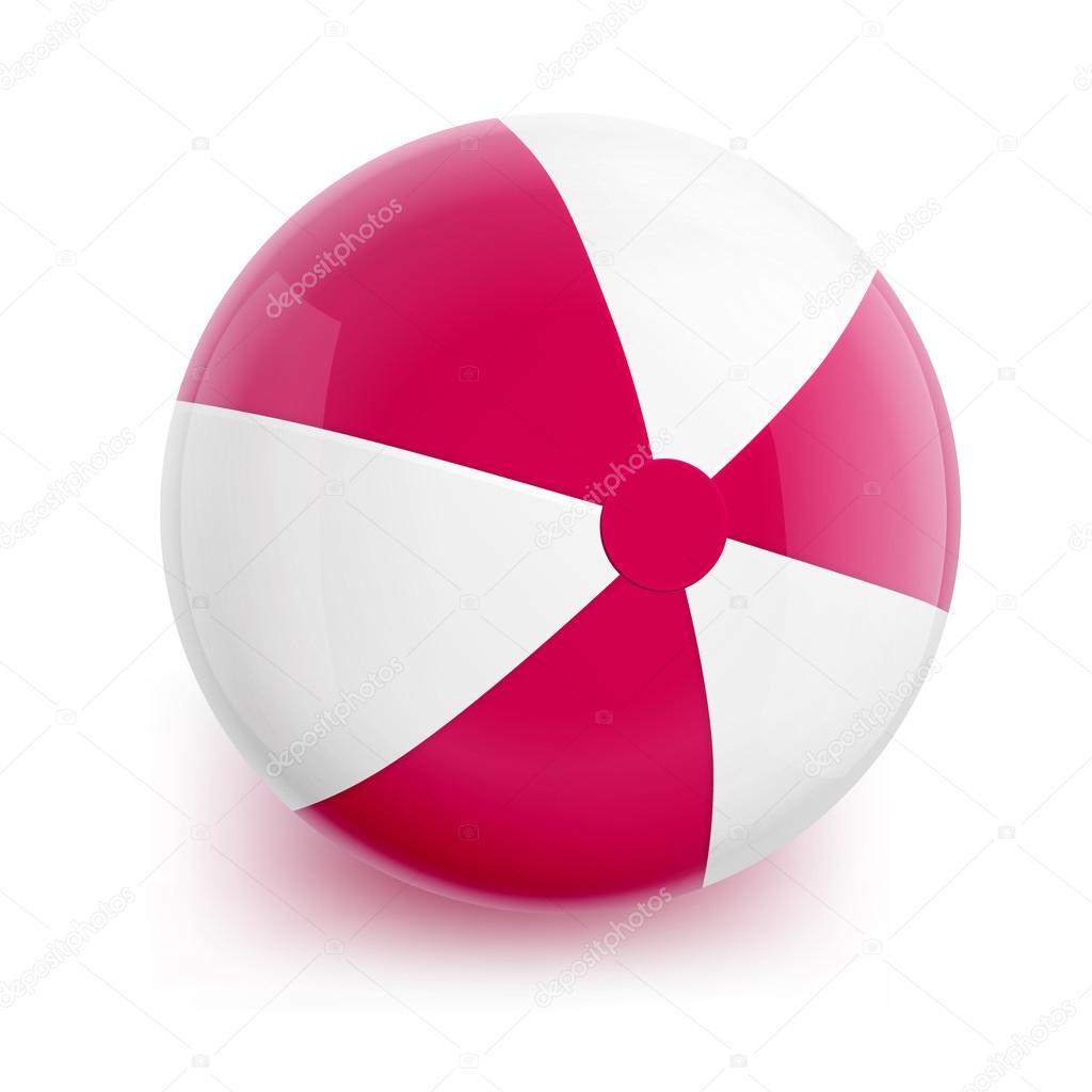 Beach Ball with Red Stripes