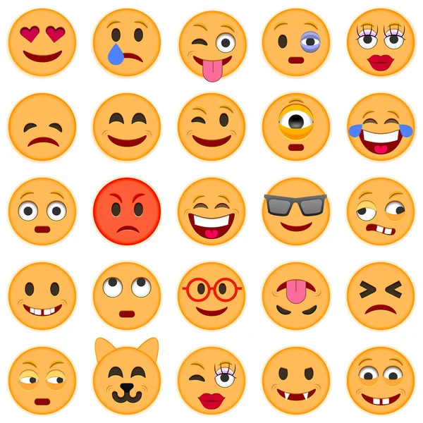 Conjunto de emoticons sorriso . —  Vetores de Stock