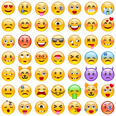 Set of smile Emoticons.   clipart