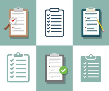 Denetim listesi Icons set anket