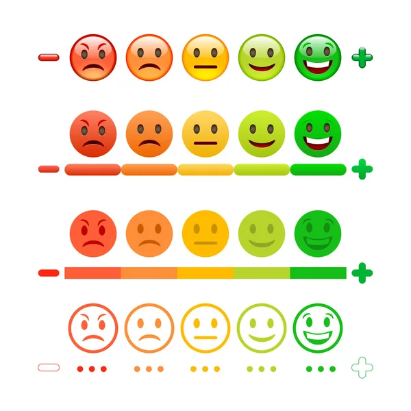 Feedback Conjunto de barras Emoticon — Vetor de Stock