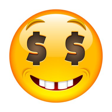 Para hakkında mutlu yüz. Para mutlu Emoji hakkında