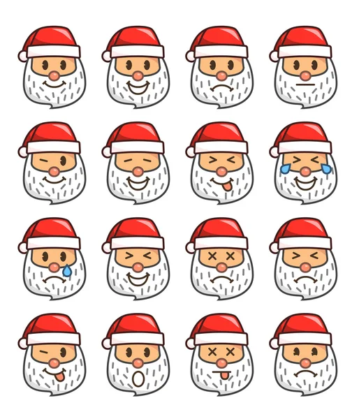 산타 클로스 이모티콘의 집합입니다. 산타 클로스 Emoji — 스톡 벡터