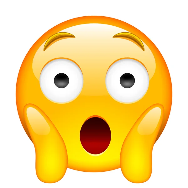 Face Screaming in Fear. Screaming in Fear Emoji — Stock Vector