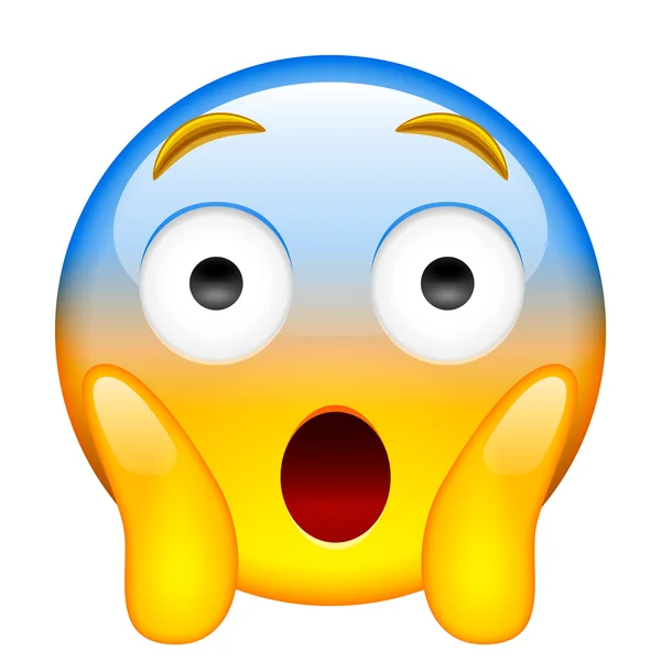 Gezicht schreeuwen in angst. Schreeuwen in angst Emoji — Stockvector