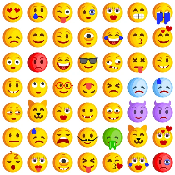 İfadeler kümesi. Emoji kümesi. Gülücük simgeleri