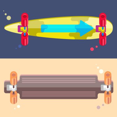 Longboards vektör çizim