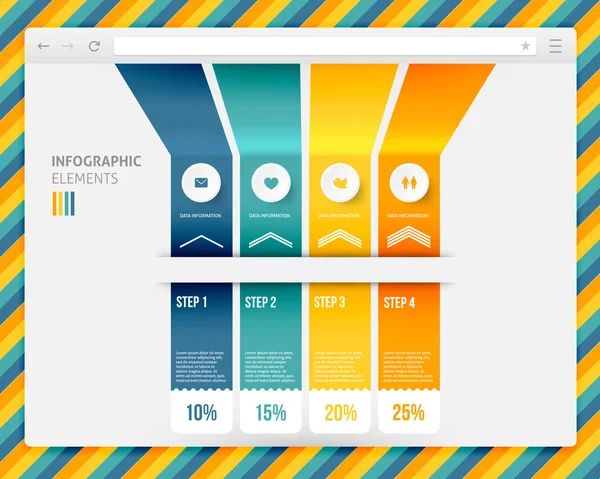 Tarayıcı Infographic ile soyut tasarım — Stok Vektör