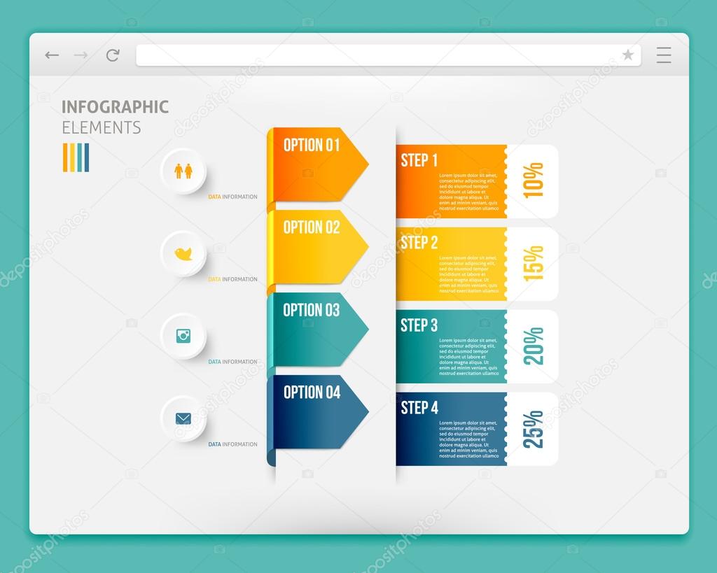 Abstract Design of Browser with Infographic