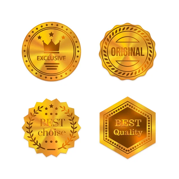 Gouden metalen badges — Stockfoto