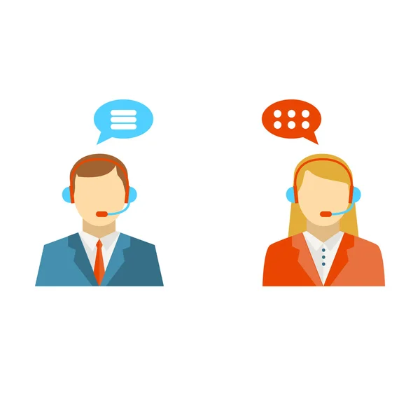 Male and female call center icons — Stock Photo, Image