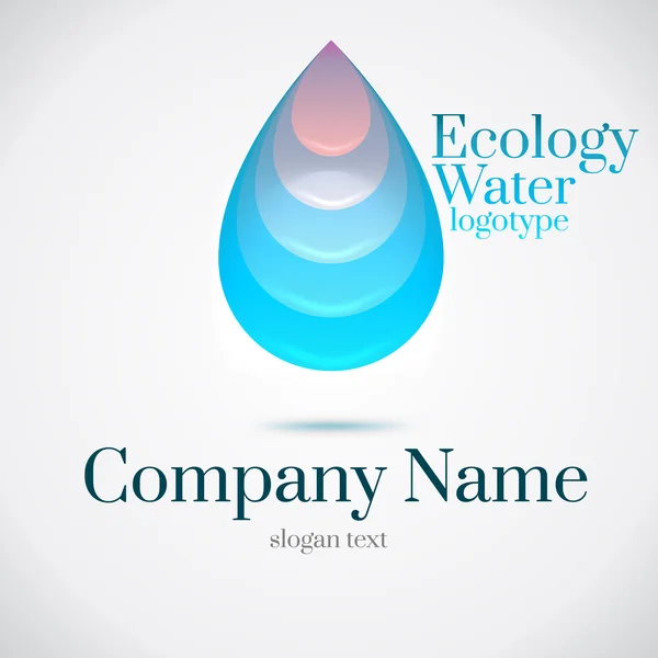 Gota agua ecología logo — Foto de Stock