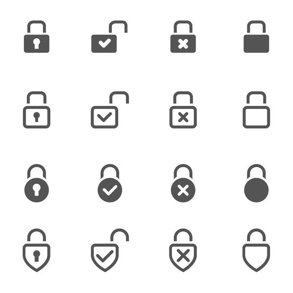 Locks Icons on white background — Stock Vector