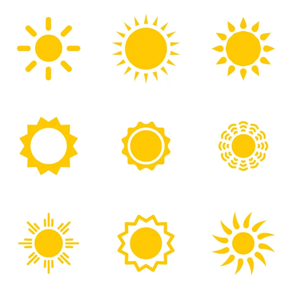 Ensemble de soleils vectoriels — Image vectorielle