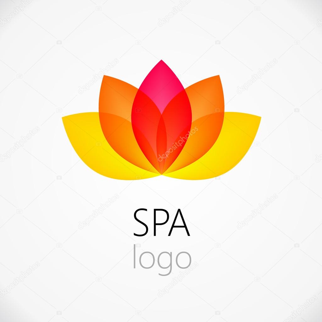 Lotus flower abstract vector logo design template. Health & SPA creative idea. Asian culture concept symbol icon.