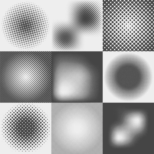 Dots abstract patterns set — Stock Vector