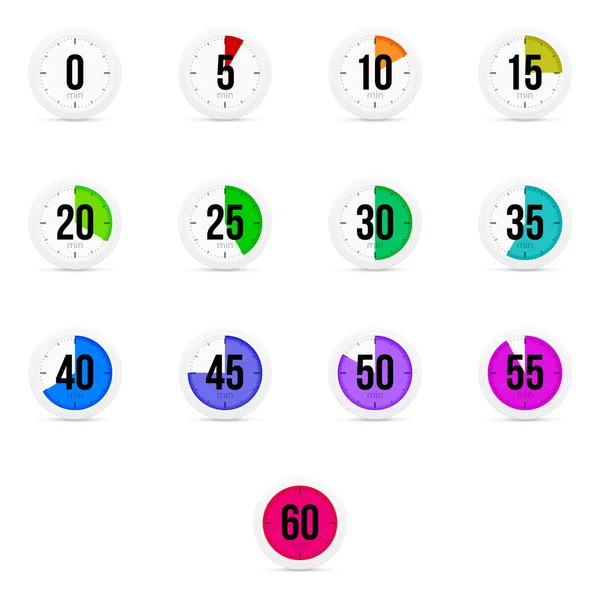 Set of simple timers, clocks — Stockový vektor