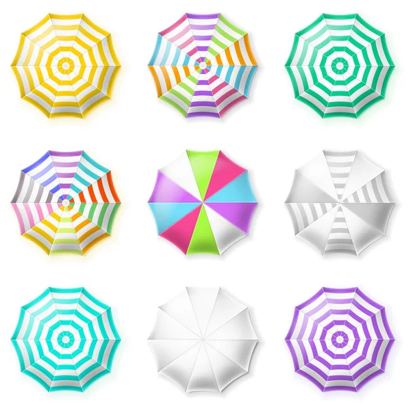 Symbols of sun beach umbrellas — Stock Vector