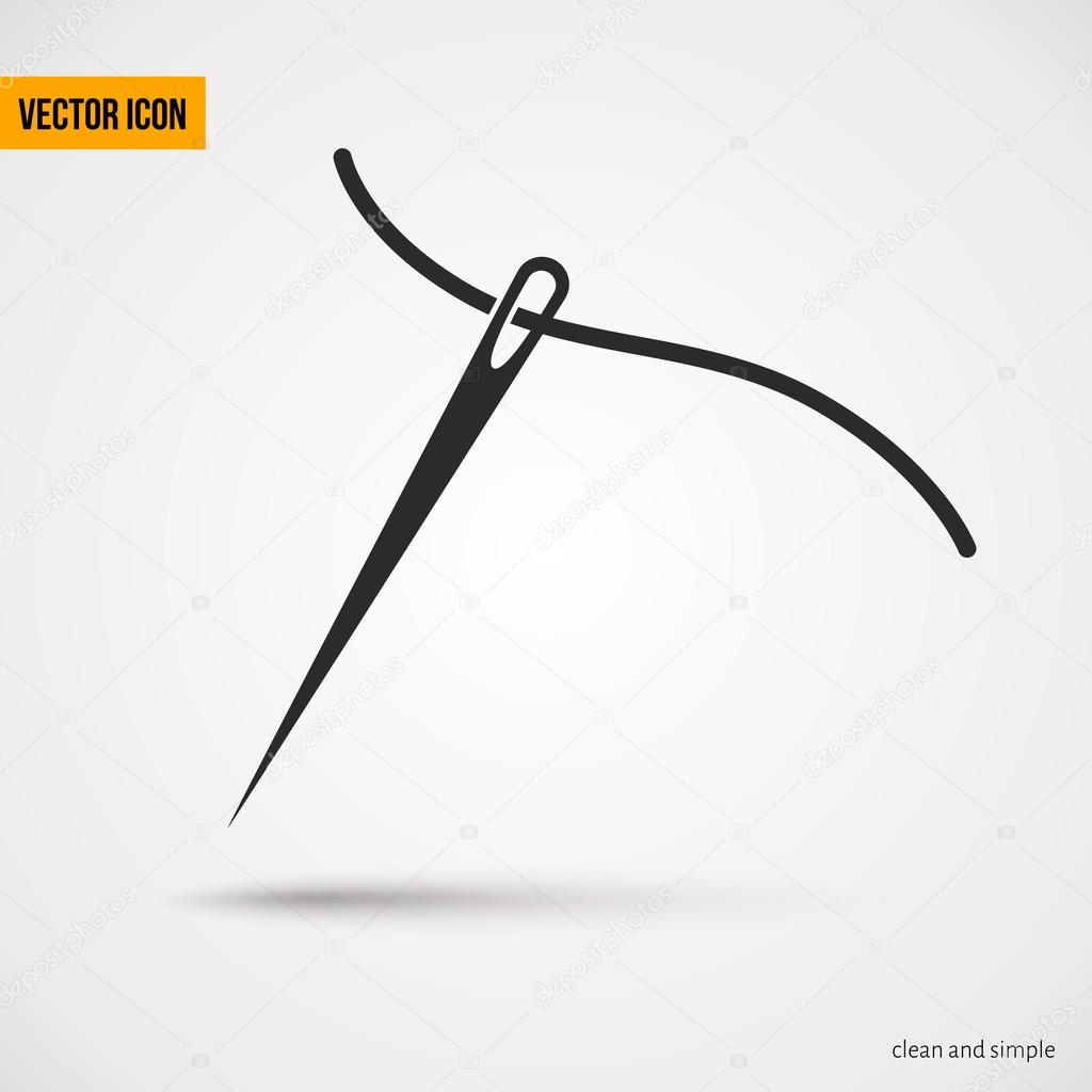 Needle with thread icon.Could use like logo for business or clothing industry. Vector illustration