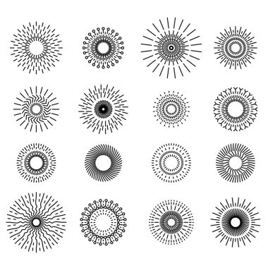 Kuvvetli güneş ışığı, güneş Icons Set