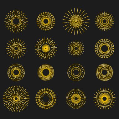 Kuvvetli güneş ışığı, güneş Icons Set