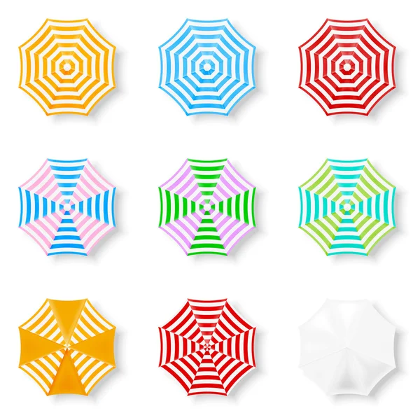Set van parasols pictogrammen — Stockvector