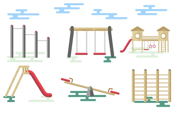 Kinderspielplatz Symbole gesetzt — Stockvektor