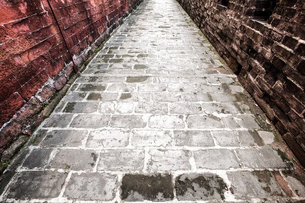 Chinese pathway in old bulding