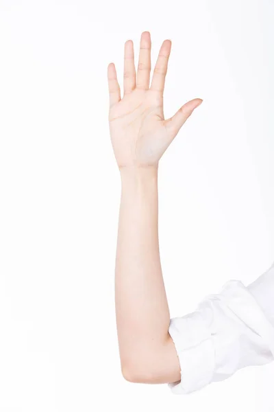 Жіноча Красива Рука Таланту Рука Пальці Хорошій Формі Фігури Показують — стокове фото