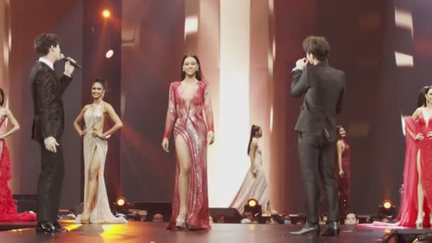 Μπανγκόκ Ταϊλάνδη Οκτωβρίου 2020 Τελικός Διαγωνισμός Της Μις Υφήλιος Ταϊλάνδη — Αρχείο Βίντεο