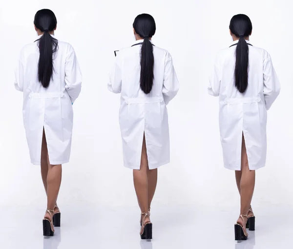 Figura Snap 20S Asiatico Donna Usura Medico Bianco Uniforme Pantaloni — Foto Stock