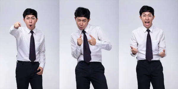 Medio Cuerpo Retrato Los Años Hombre Negocios Asiático Camisa Blanca — Foto de Stock