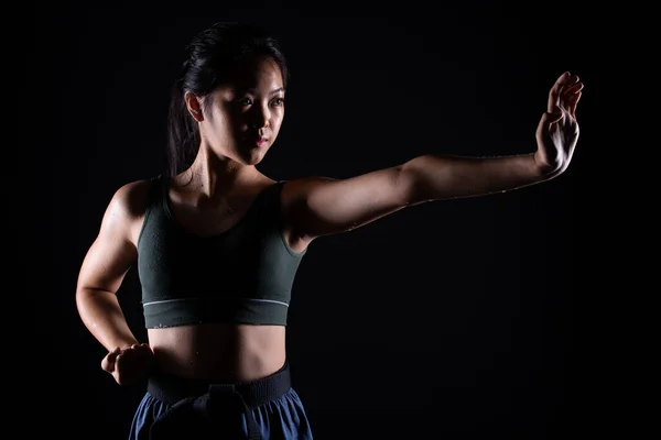 Maestro Cinturón Negro Taekwondo Karate Chica Que Atleta Joven Adolescente —  Fotos de Stock