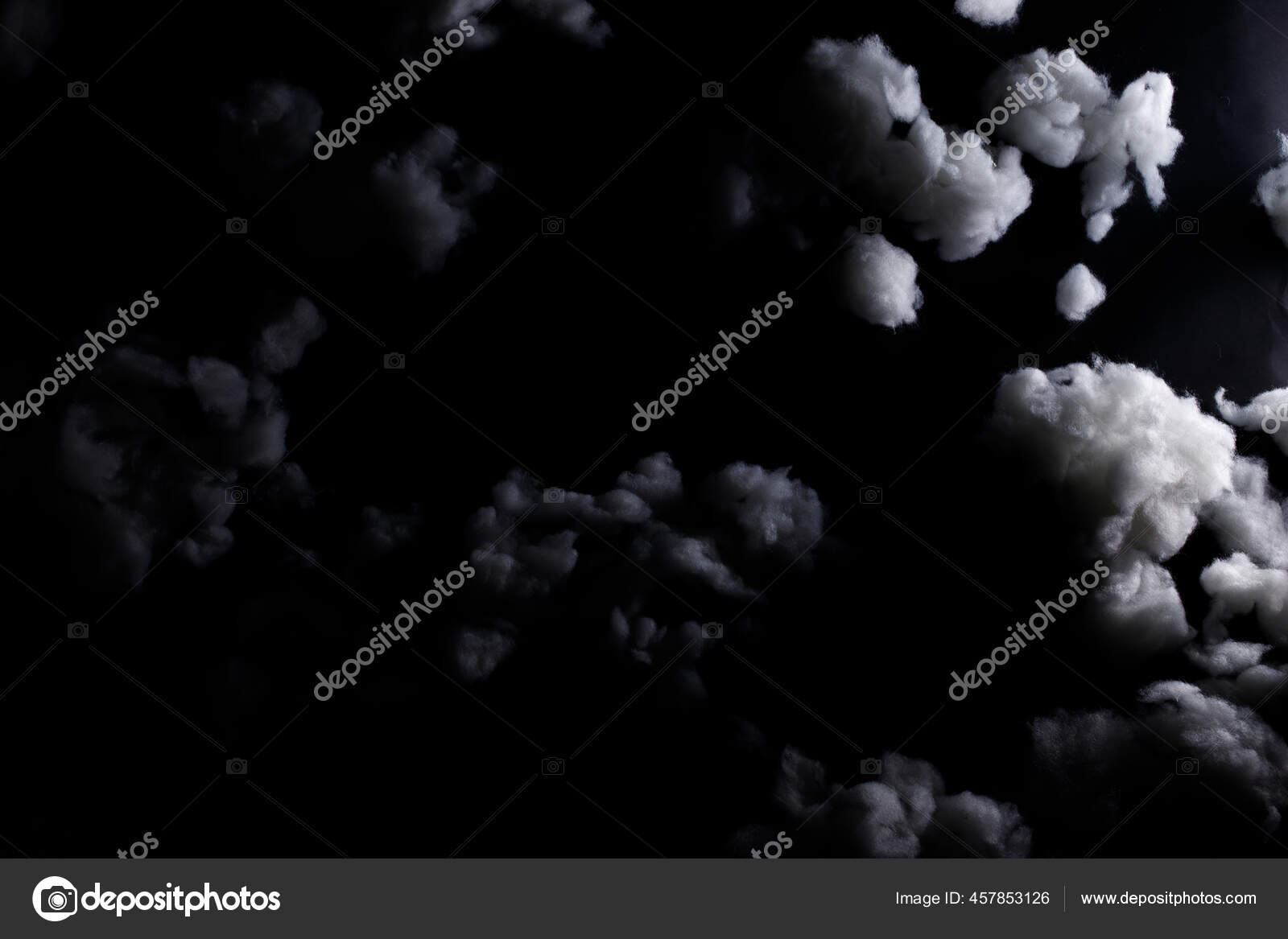 Scatter Filler Sintepon White Synthetic Winterizer Black Background Fake  Cloud Stock Photo by ©JadeThaiCatwalk 457853126