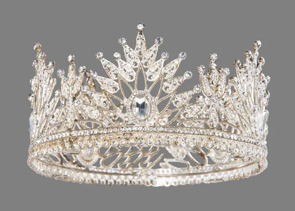 Sparkling Diamond Crown Plné Velikosti Pro Miss Krásy Královna Pageant — Stock fotografie