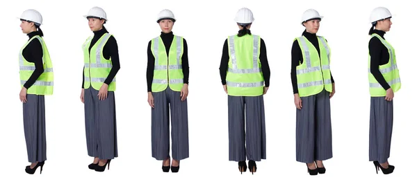 Collage Full Length Figure 40S 50S Asian Lgbtqia Woman Engineer — Stock Photo, Image