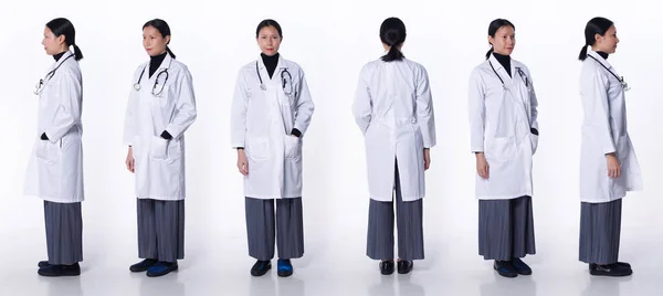 Grupo Colagem Comprimento Total Figura 40S 50S Asian Lgbtqia Doctor — Fotografia de Stock