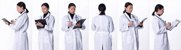 Collage Medio Cuerpo Figura Los Años Asia Lgbtqia Doctor Mujer —  Fotos de Stock