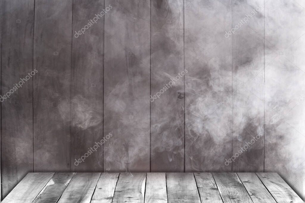 Off white high key Wooden surface table with Wood Panel Background, natural brown color, stack vertical to show grain texture as wall decorative forester with smoke surround, copy space for text logo