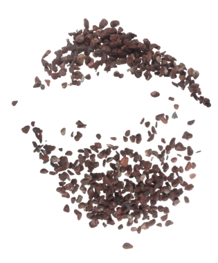 Balık Tankı dekoratif taş çakıl sineği patlaması, kırmızı taş patlaması soyut bulut sineği patlaması, zemin kat için havaya sıçrama. Beyaz arkaplan yüksek hız deklanşör görüntüsünü izole etti