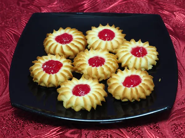 Jam cookies. Russian traditional cuisine. Bakery products. Cooking.