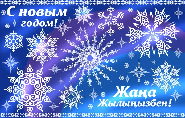 New year, Snowflakes, crystals, magic,  crystals of heaven, zhvezdy asterisk Christmas, Kazakh snowflake, winter holiday, christmas, symmetry,  new christmas tale ll — 스톡 벡터